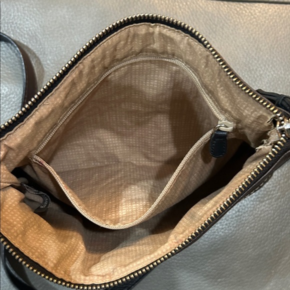 Brighton Vintage Heart patterned Brown Leather Crossbody EUVC - Picture 6 of 8